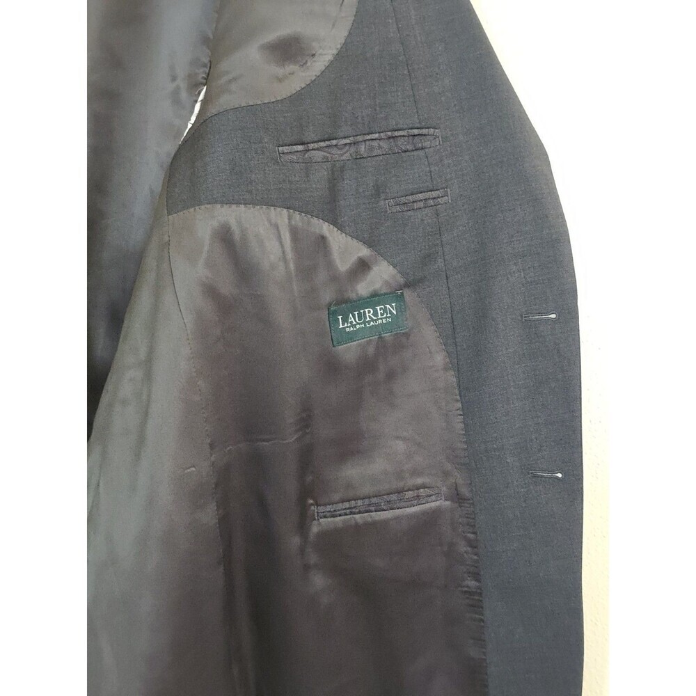 Lauren Ralph Lauren 50L 100% Wool Blazer Sport Coat Gray Windowpane 2 Button - Picture 12 of 14